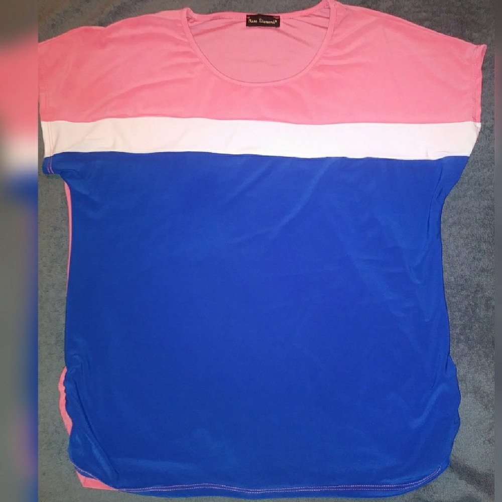 Rose Diamond Blue with Orange Blouse